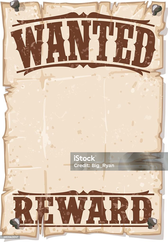 wanted-englisches Plakat - Lizenzfrei Wanted - englisches Plakat Vektorgrafik