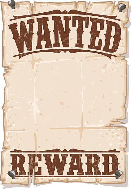 list gończy - wanted poster stock illustrations
