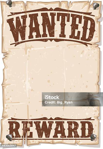 Wantedpóster Em Inglês - Arte vetorial de stock e mais imagens de Wanted - Póster em inglês - Wanted - Póster em inglês, Oeste Selvagem, Antigo