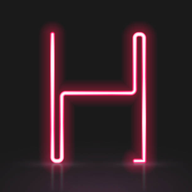 3d Red Neon Light Letter H Stock Illustration - Download Image Now - Letter  H, Neon Lighting, Alphabet - iStock
