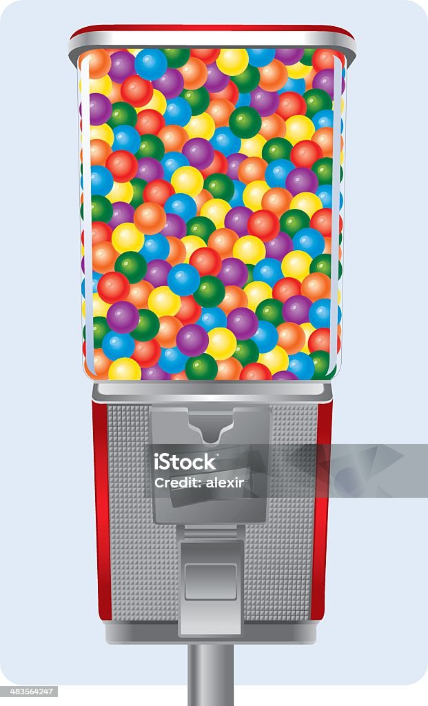 Автомат по продаже жвачки заполнены - Векторная графика Автомат по продаже жвачки роялти-фри