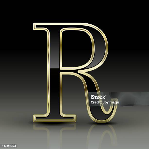 Black Leter R 3d Metallic Black Letter R Stock Illustration - Download Image Now ...