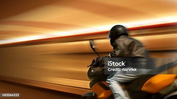 Motorbike Rider In Motion Stock Photo - Download Image Now - Motorcycle, Speed, Motorcycle Racing