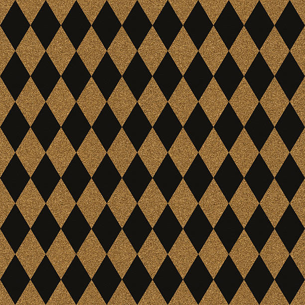 istock Seamless gold glitter diamonds on black paper 483567810