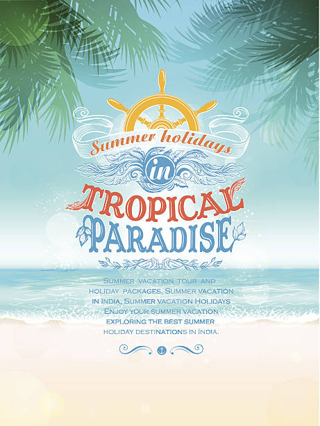 Tropical Background with Text element vector art illustration