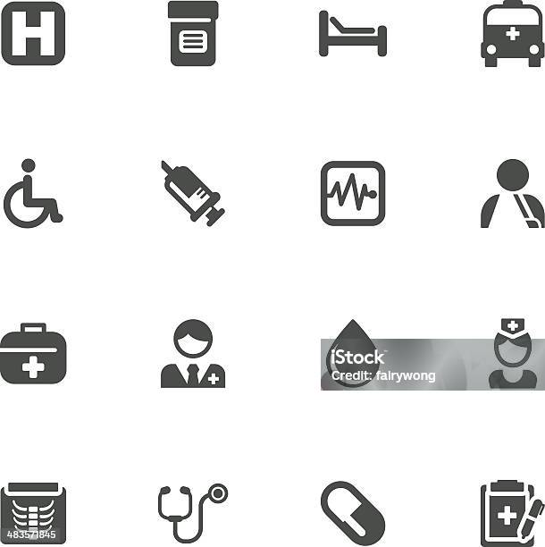 Medical And Health Icons Stock Illustration - Download Image Now - Hospital, Ambulance, Bed - Furniture
