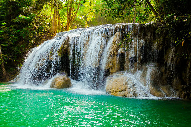 istock waterfall in Kanjanaburi Thailand 483572105