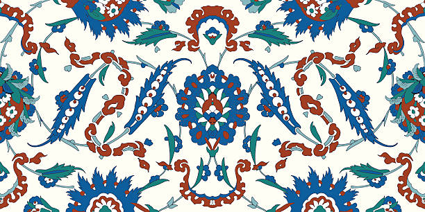 illustrations, cliparts, dessins animés et icônes de décoration arabe, motif sans couture pour votre design - iznik