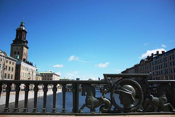 istock Big Harbor Canal under blue sky in Gothenburg, Sweden 483572686