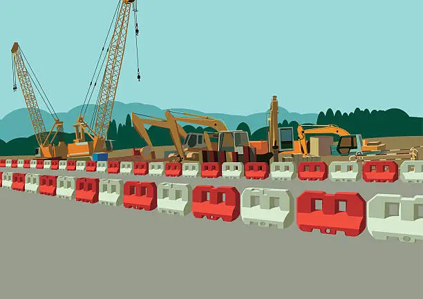 Vector illustration of road construction