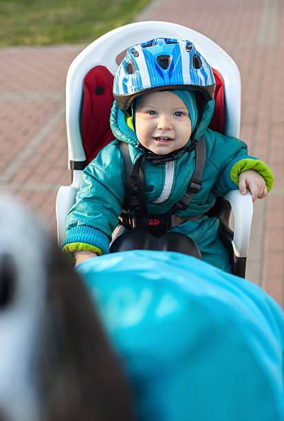 istock Little boy in bicycle seat 483573081