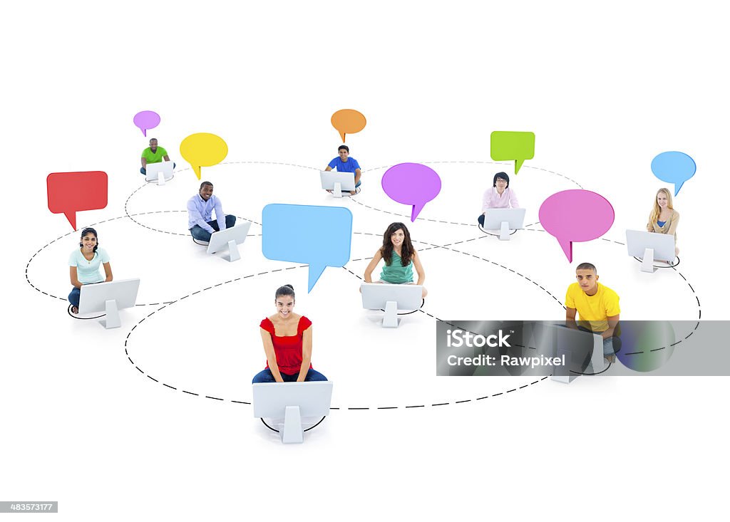 Teenage student networking  Connection Stock Photo