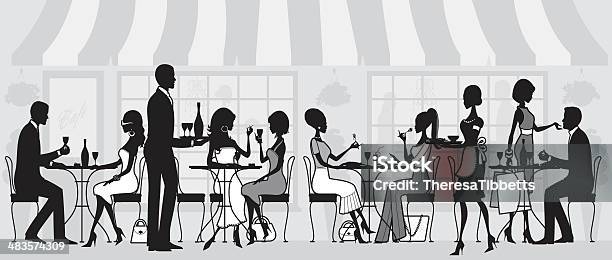 Элегантный Ресторан Человек — стоковая векторная графика и другие изображения на тему Стол - Стол, Иллюстрация, Ресторан