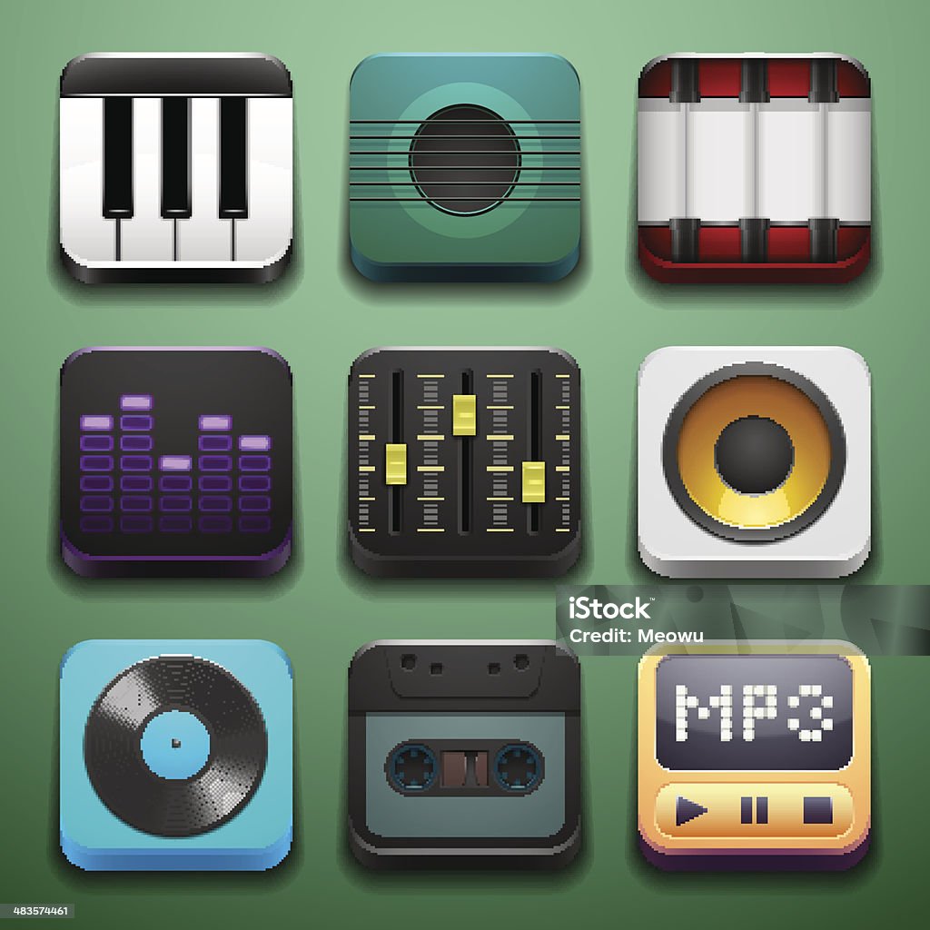 Musique de fond pour l'app icônes - clipart vectoriel de Baladeur MP3 libre de droits