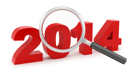 magnifying glass over 2014