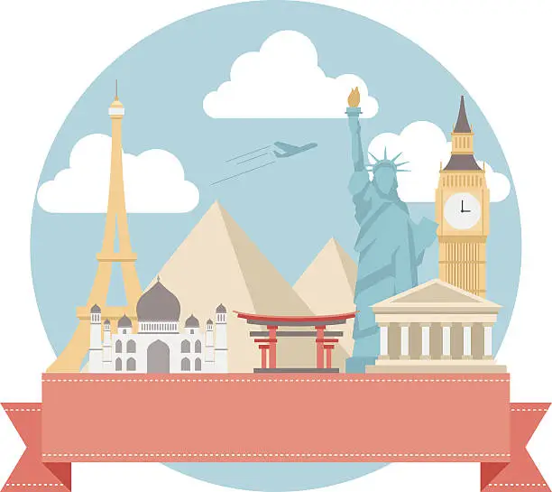 Vector illustration of World Travel Icons