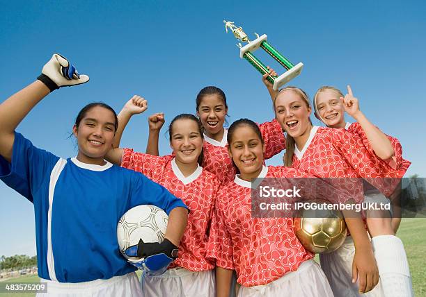 Girls Winning Soccer Team Stock Photo - Download Image Now - Portrait, Soccer Player, Soccer Team
