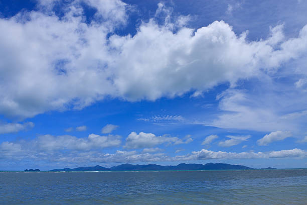 istock blue sky and white cloud over sea landscape 483575435