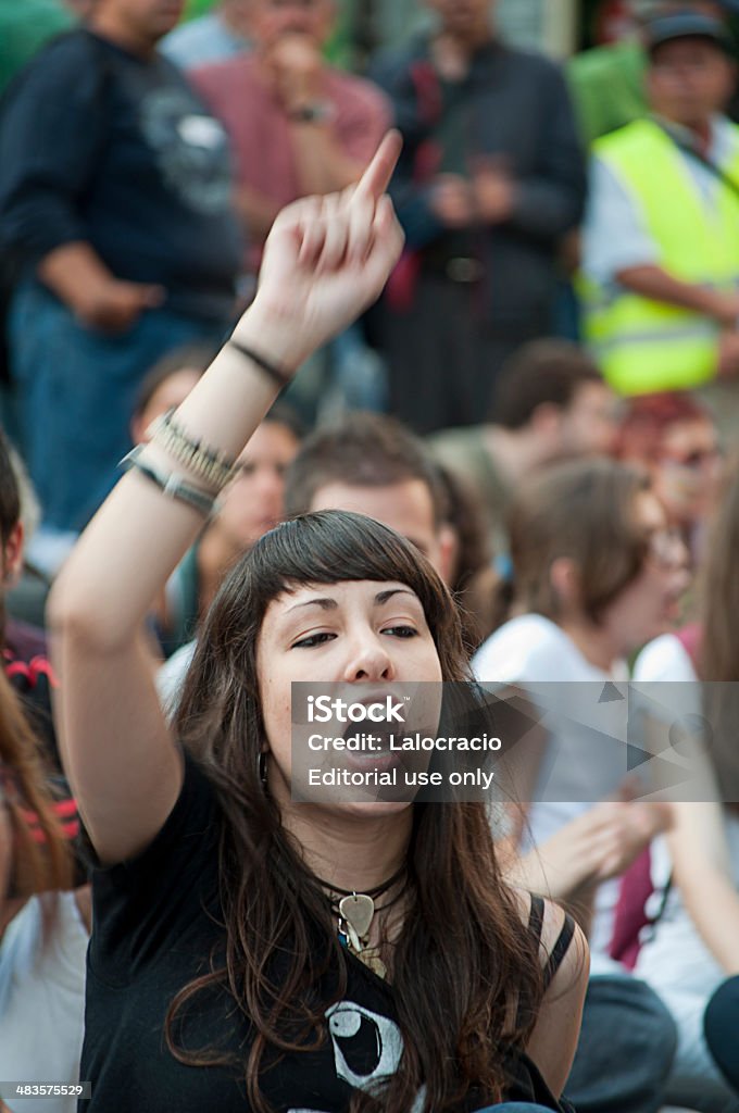 Young girl protester - Foto de stock de Manifestante libre de derechos