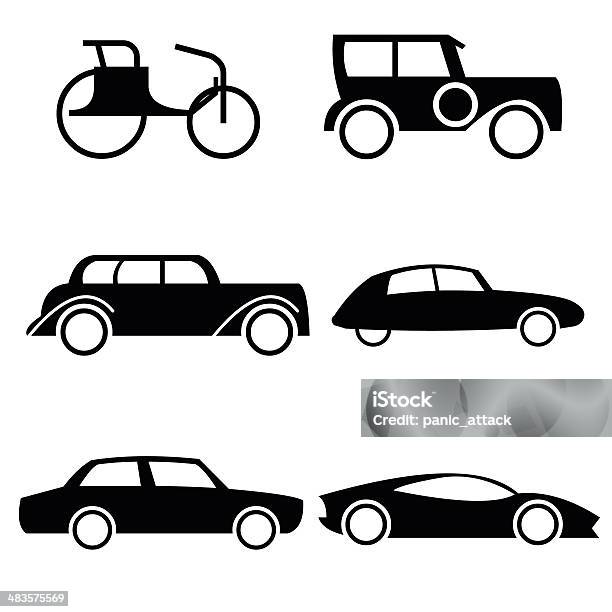 Icon Set Of Cars Through History Stock Illustration - Download Image Now - Vintage Car, Car, Icon Symbol