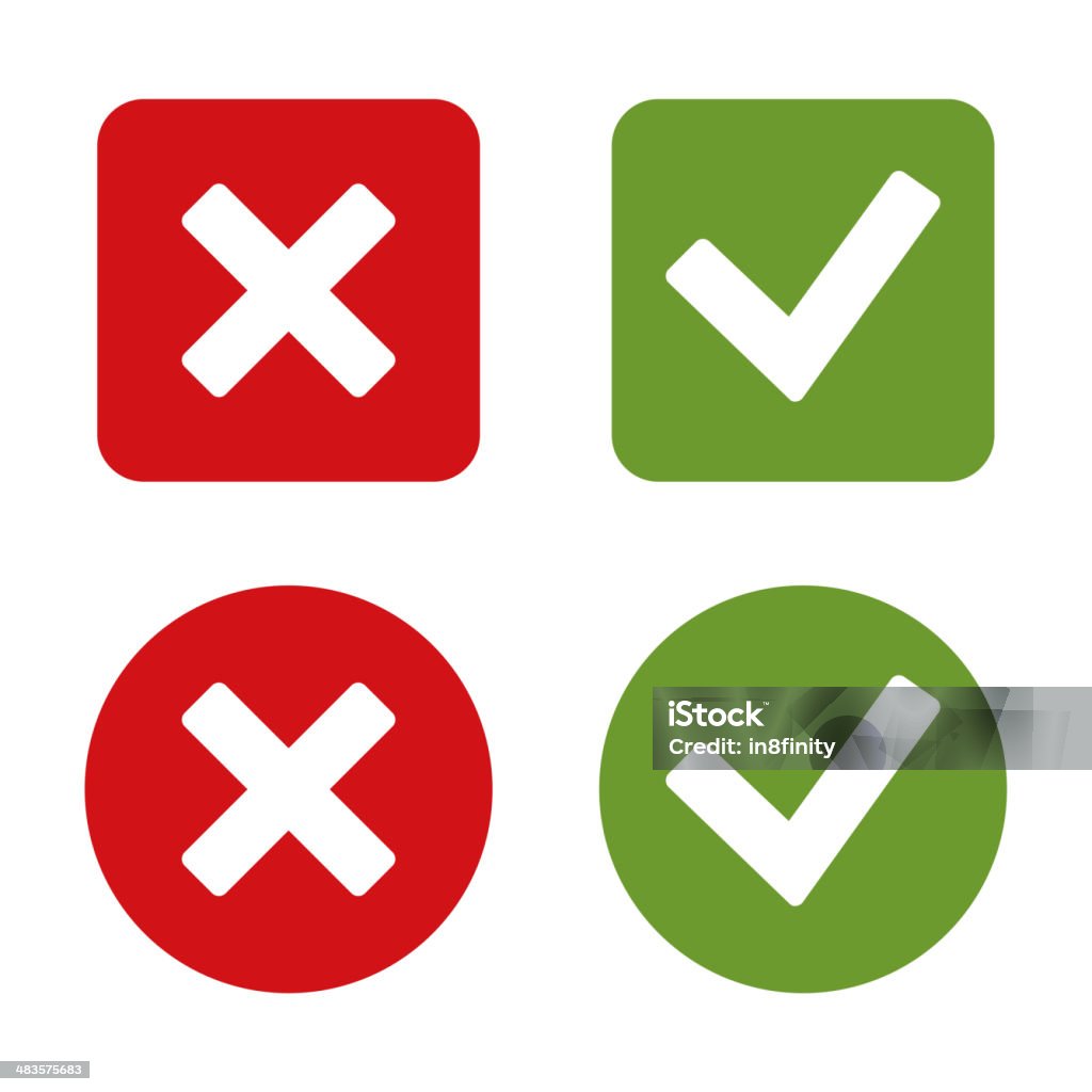 Check Sticker Red Check Mark Stickers And Buttons Red Green Vector Stock Illustration ...