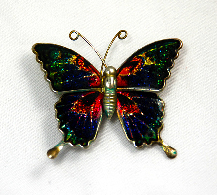 Colourful butterfly brooch pin