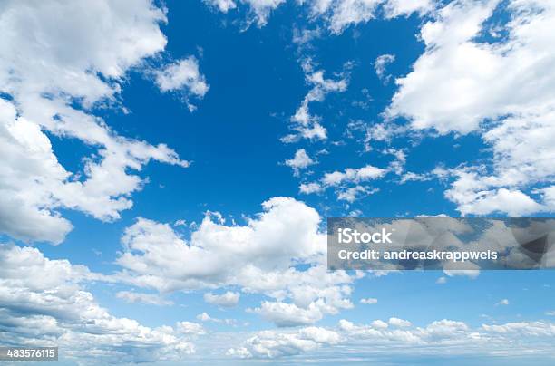 Blue Sky With Big White Clouds Stock Photo - Download Image Now - Blue, Cloud - Sky, Cloudscape