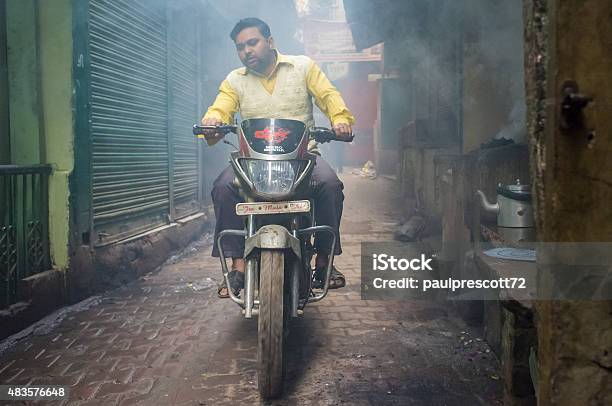 Motorcyclist Stock Photo - Download Image Now - India, Motorcycle, 2015