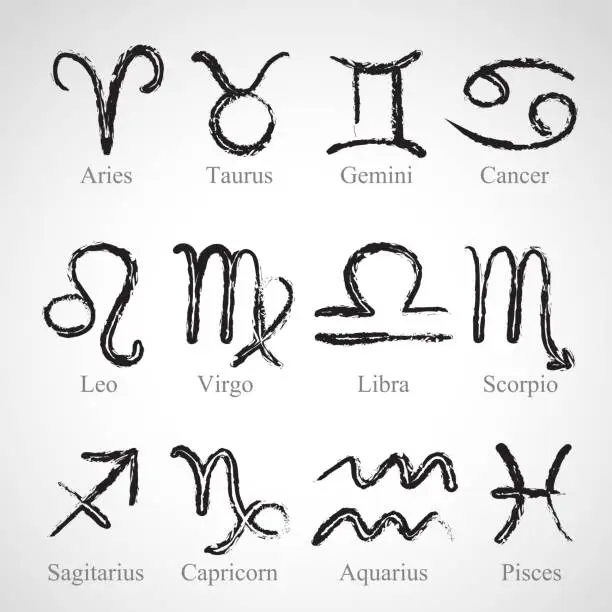 Vector illustration of Sketch set - zodiac signs