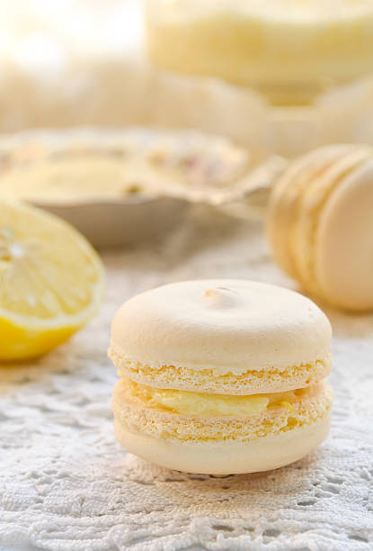 istock Homemade french macaroons with lemon curd 483582320