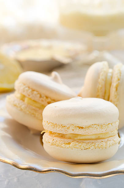 istock Homemade french macaroons with lemon curd 483582356