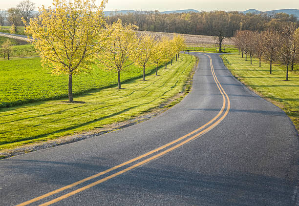 spring conduzca por un país lane - york pennsylvania fotografías e imágenes de stock