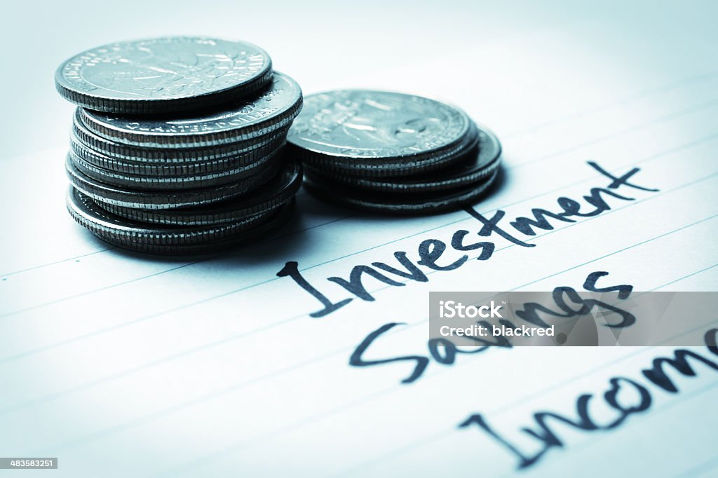 Plano de investimento - Foto de stock de 25 centavos de dólar royalty-free