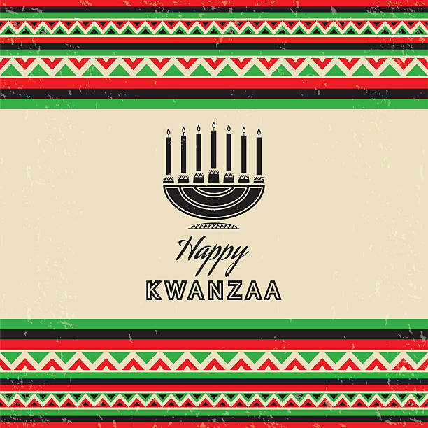 retro kwanzaa feier karte - kwanzaa stock-grafiken, -clipart, -cartoons und -symbole