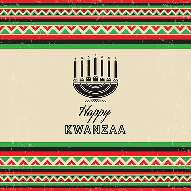 Vector illustration of Retro Kwanzaa Celebration Card