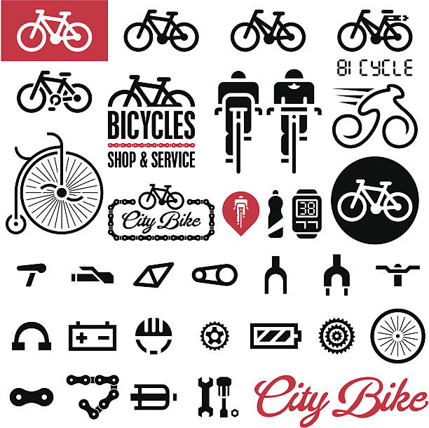 illustrazioni stock, clip art, cartoni animati e icone di tendenza di biciclette - bicycle pedal