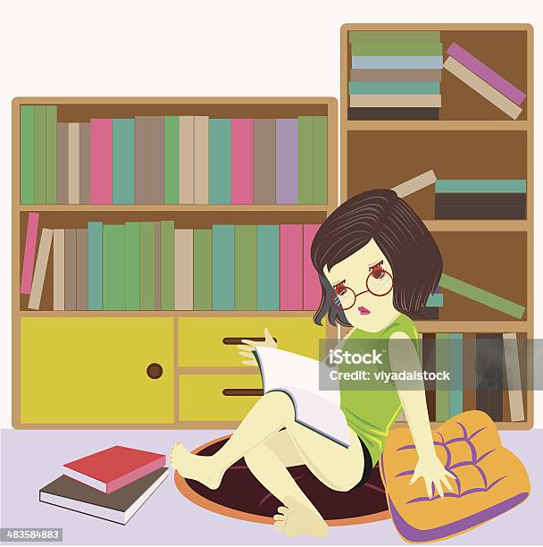 Book Girl Stock Illustration - Download Image Now - Beautiful People, Beauty, Book