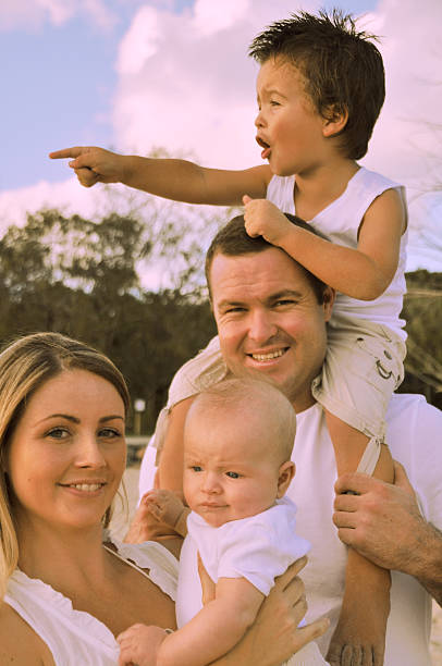 istock Cute Family at the beach 483585199