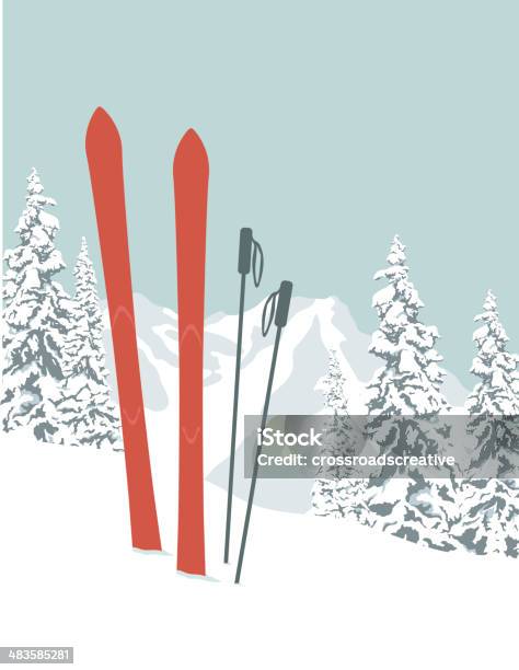 Skier Stock Vektor Art und mehr Bilder von Skifahren - Skifahren, Ski, Schnee