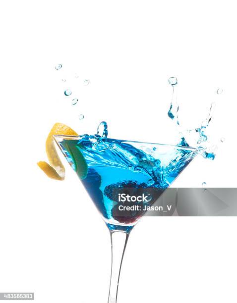 Himbeer Splashblau Stockfoto und mehr Bilder von Blau - Blau, Cocktail, Alkoholisches Getränk