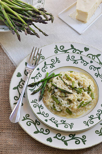 Risotto with asparagus stock photo