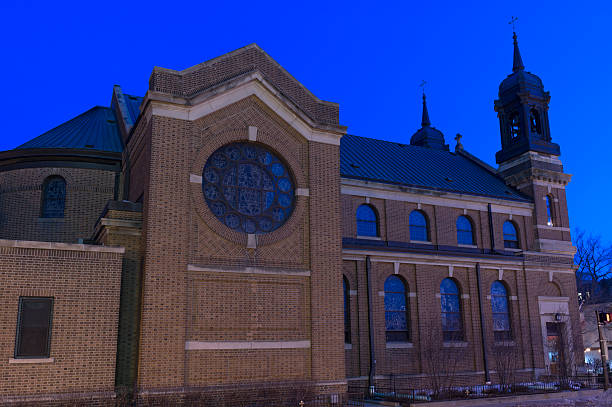 istock Church Facade at Night in Saint Paul 483586481