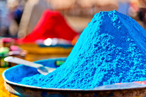 Religious colorful powder for sale in Jaipur, Rajasthan, India