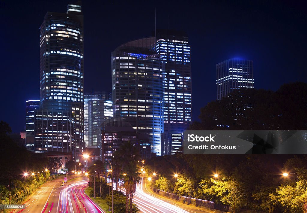 City von Sydney, Australien Stadt bei Nacht - Lizenzfrei Australien Stock-Foto