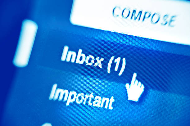 inbox button email menu on monitor screen email inbox stock pictures, royalty-free photos & images