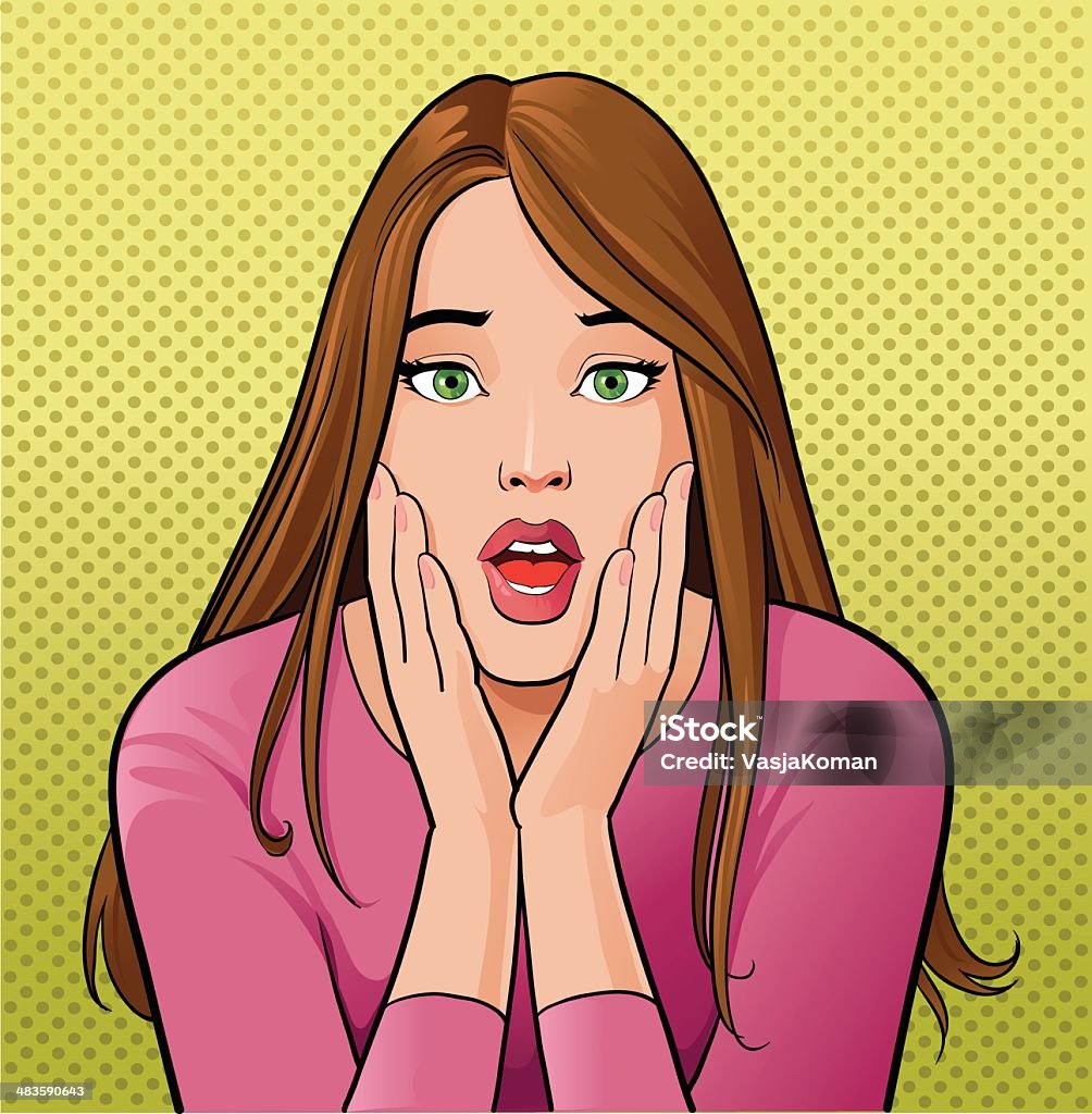 Surprised Girl Images are placed on separate layers. Background easy to remove if needed. Adult stock vector