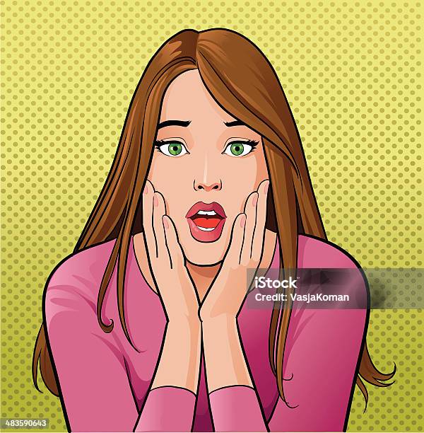 Surprised Girl Stock Illustration - Download Image Now - Adult, Beautiful People, Beauty