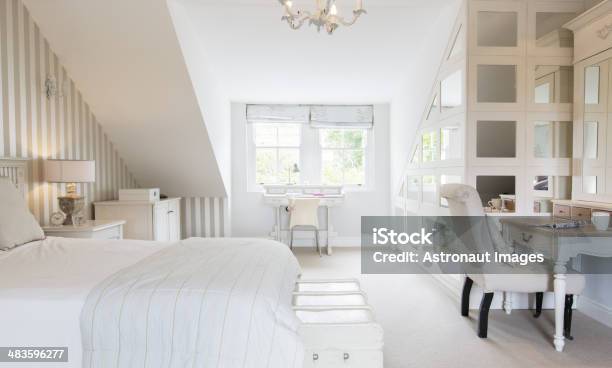 Feminine Bedroom Stock Photo - Download Image Now - Alcove, Architecture, Attic