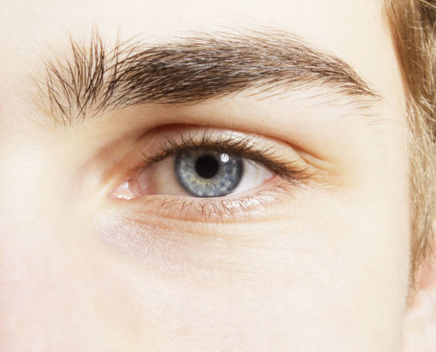 istock Extreme close up of blue eye 483596385