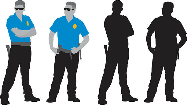 policemen krojów - police equipment stock illustrations